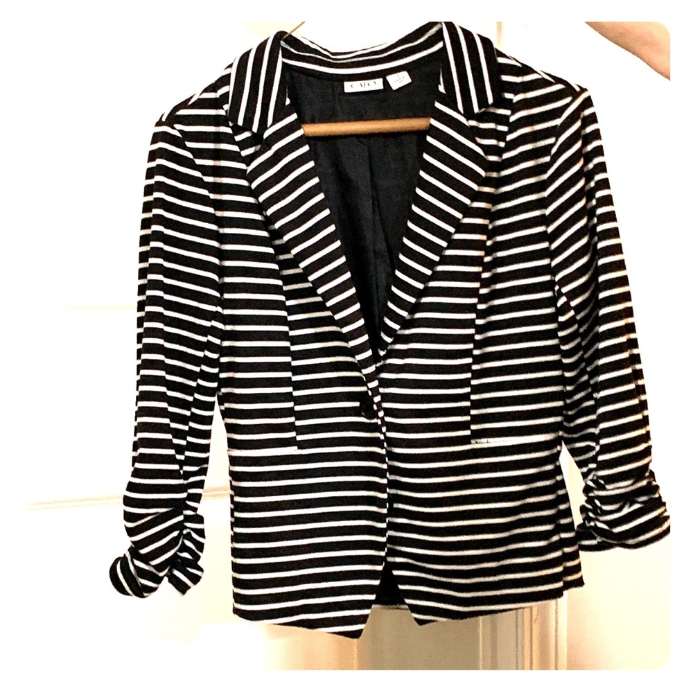 Black & White Striped Blazer